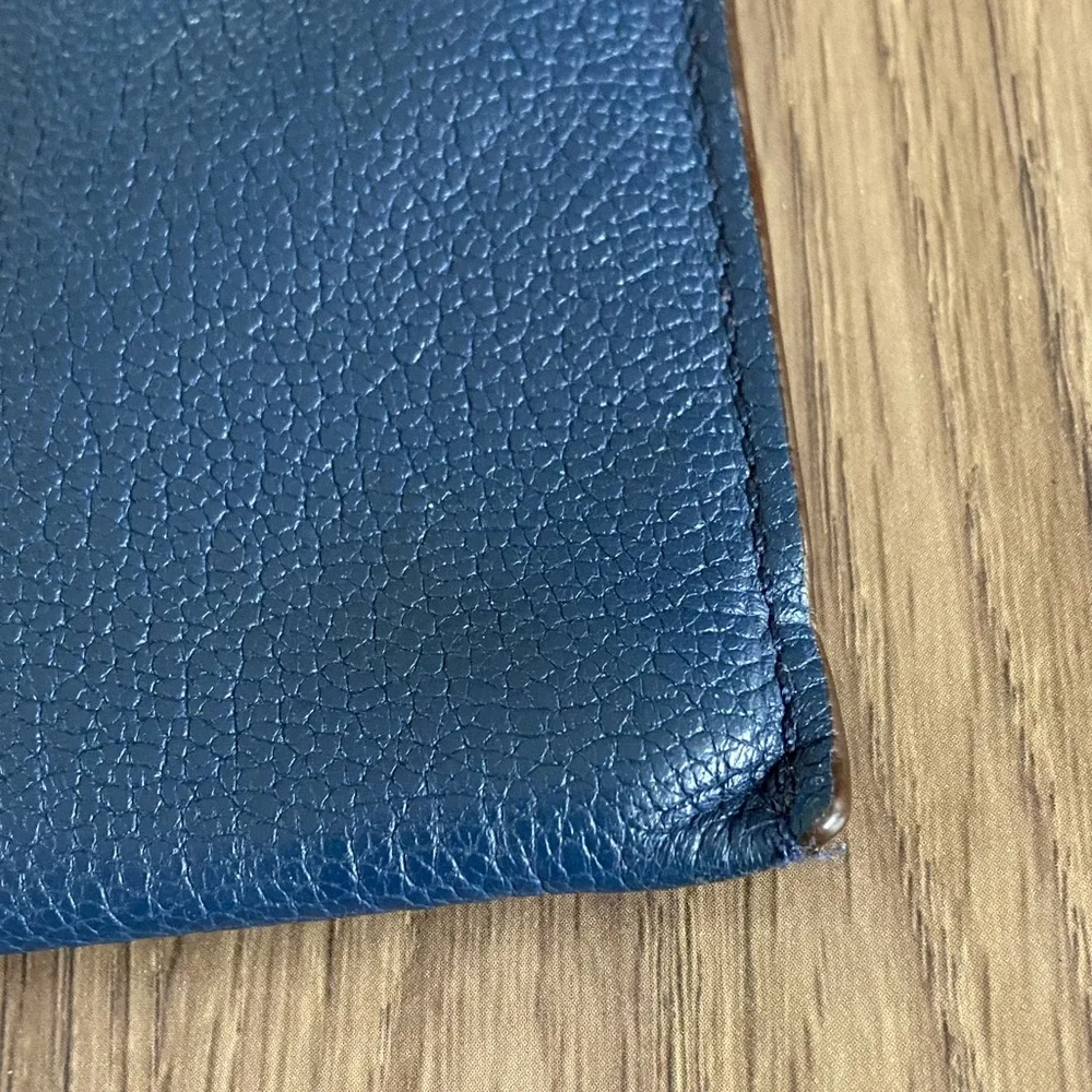 Cole Haan Navy Pebbled Leather Wristlet